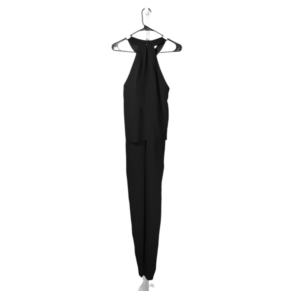 Trina Turk Dress Micaela Jumpsuit Black Straight Leg Popover Halter Jumper 4 NWT - Picture 2 of 10